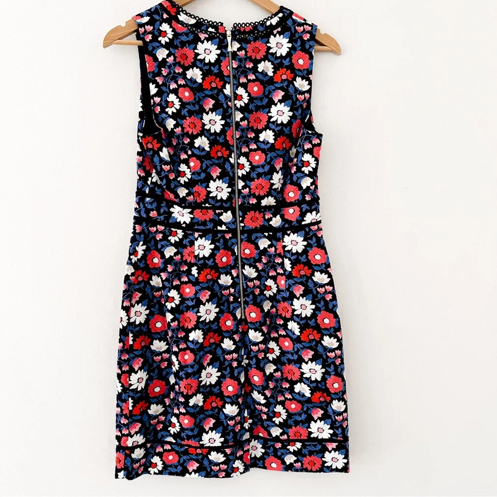 Kate Spade Navy Pink Daisy Jacquard Mini Sheath Dress Size 6